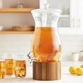 thumbnail image 5 of Style Setter, Clear Glass Cold Drink Beverage Dispenser with Spigot and Wood Stand, 1.6 Gallon, 5 of 5