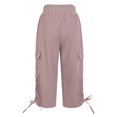 thumbnail image 6 of BLVB Capri Cargo Pants for Women Summer Casual Fashion Travel Hiking Pants Lightweight Comfy Cropped Capris with Pockets, 6 of 7