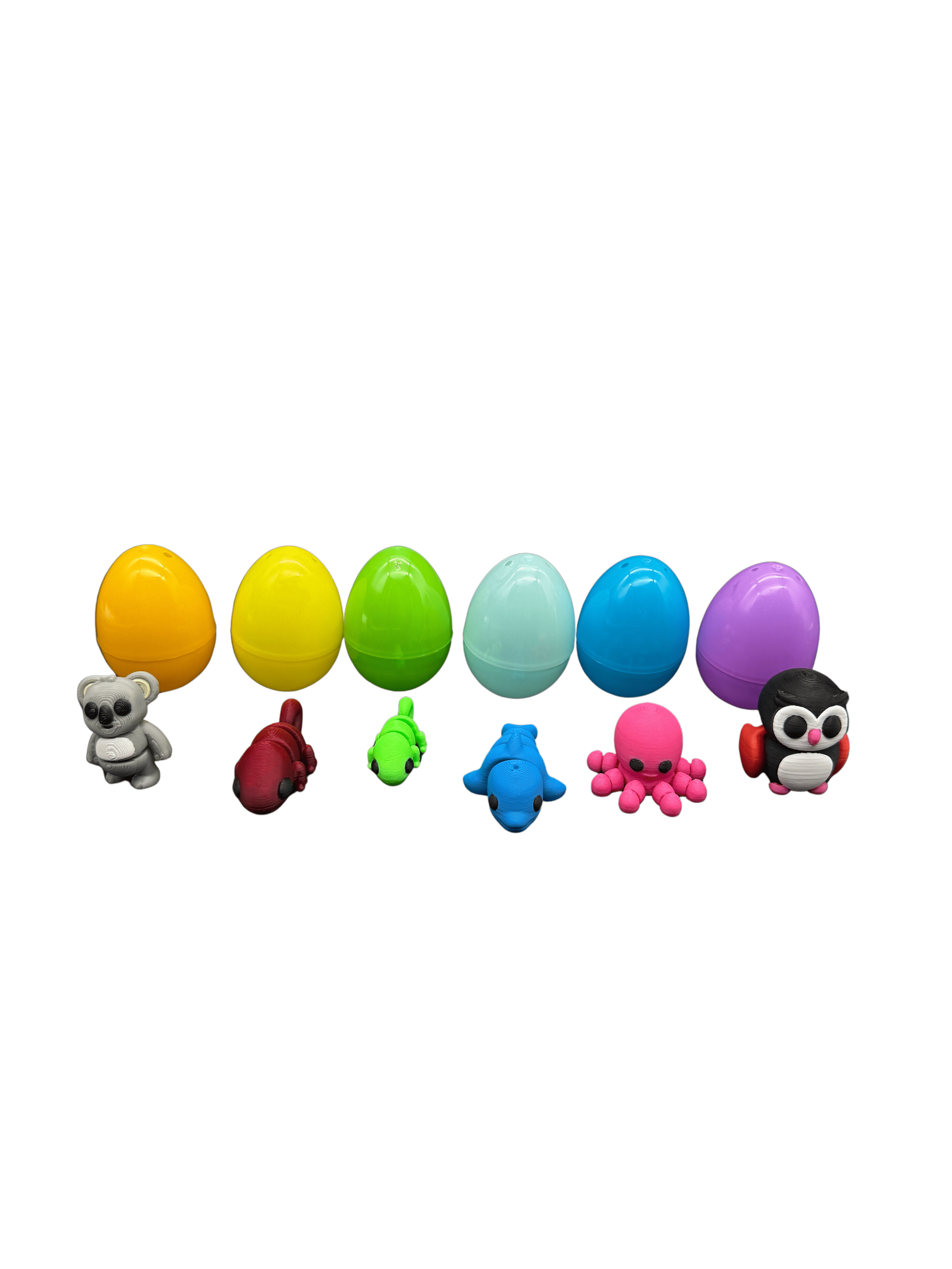 24pk Pre-Filled Easter Eggs with 3D Printed Articulated Mini Animals | Over 80 Unique Animals!| Ultimate Easter Egg Hunt Surprise | Easter Basket Stuffers