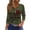 Army Green, variant on 250th Anniversary USA Flag Print Henley V Neck Tops for Women Three Quarter Sleeve 4th of July Casual Shirts Navy 2XL