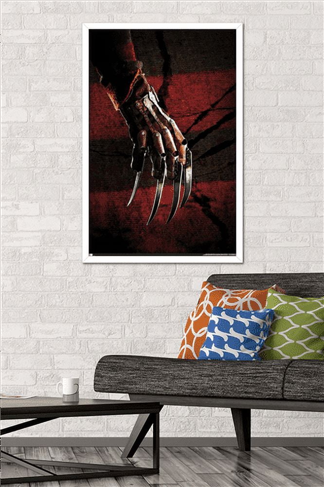 A Nightmare on Elm Street - Hand Stripes Wall Poster, 22.375" x 34", Framed