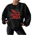 thumbnail image 4 of Chandails en Molleton de Noël Décontractés pour Femmes Sans Capuche Manches Longues Col Rond Automne Hiver Mode Mode Urbaine pour Usage Quotidien École Fête, 4 of 4