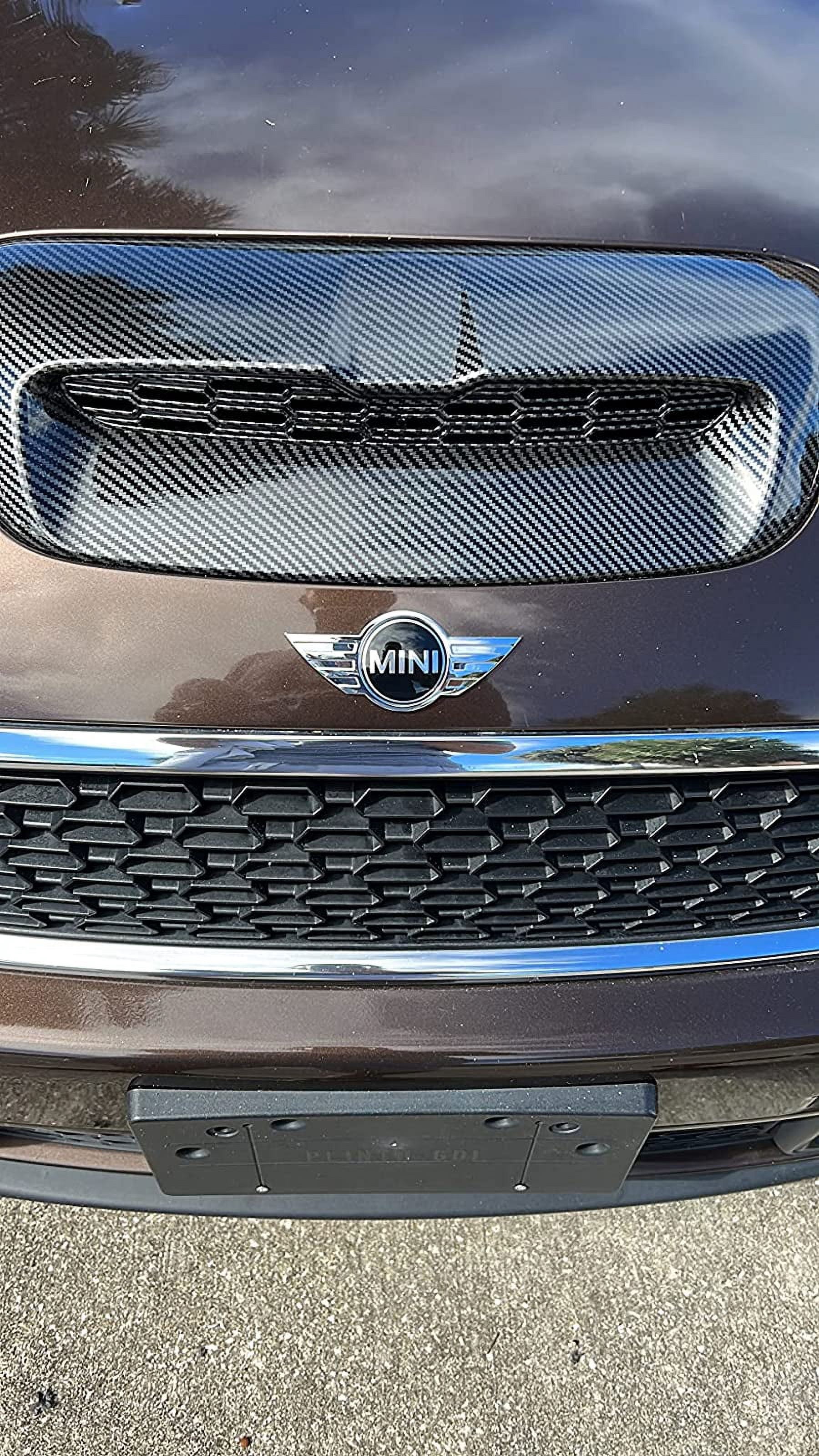 ECOTRIC Hood Scoop Compatible with 2007-2013 Mini Cooper S R55 R56 R57 R58 R59 Air Intake Vent Carbon Fiber Printing