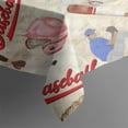 thumbnail image 5 of Beige Baseball Elements Pattern Square Tablecloth,Waterproof Square Table Cover,Wipeable Spillproof Washable Table Cover for Home Kitchen Party Decor 60"x60"(152x152cm), 5 of 6