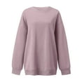 thumbnail image 3 of Women's Oversized Sweatshirt Crewneck Long Sleeve Loose Pullover Tops Fall Fashion Solid Color 2024 Winter Basic Shirts, 3 of 3