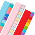 thumbnail image 1 of Hallmark All Occasion Reversible Wrapping Paper Bundle - Rainbow Stripes and Solid (3-Pack: 75 sq. ft. ttl.), 1 of 7