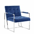 thumbnail image 6 of Luxor Beige Velvet Modern Accent Chair in Silver, 6 of 7