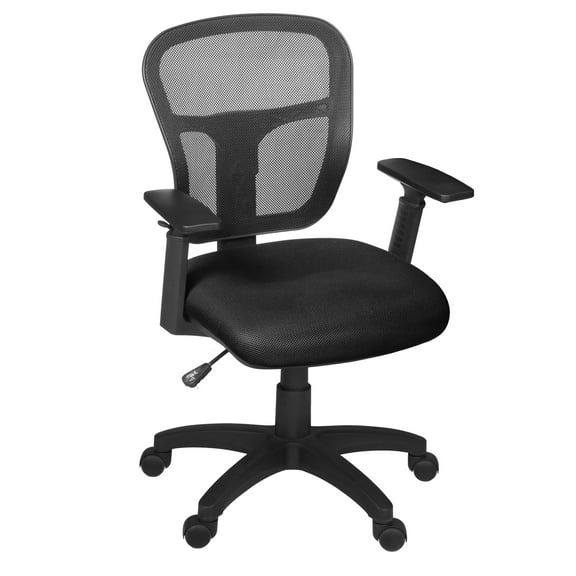 Regency Harrison Mesh Back Swivel Task Office Chair with Height Adjustable Arms- Black