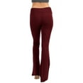 thumbnail image 2 of Womens Solid Foldover Lounge Flared Cotton Yoga Pants, 2 of 4