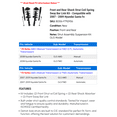 thumbnail image 2 of Front and Rear Shock Strut Coil Spring Sway Bar Link Kit - Compatible with 2007 - 2009 Hyundai Santa Fe 2008, 2 of 2