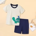 thumbnail image 4 of Gubotare Boys' Short Sets Baby Boy Clothes Set Short Sleeve Contrast Color T Shirt Tops (White,5-6 Years), 4 of 5