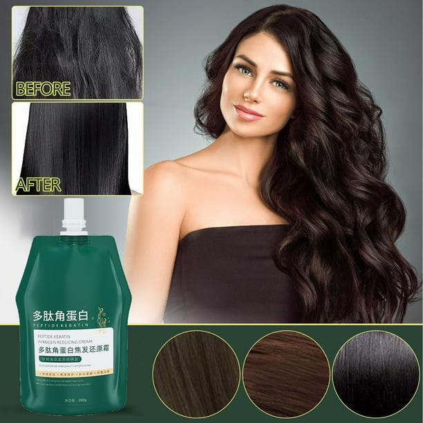 Crema Reductora de Queratina con Péptidos para Cabello Quemado | Nutre y Repara | Incluye Frasco de 200 G