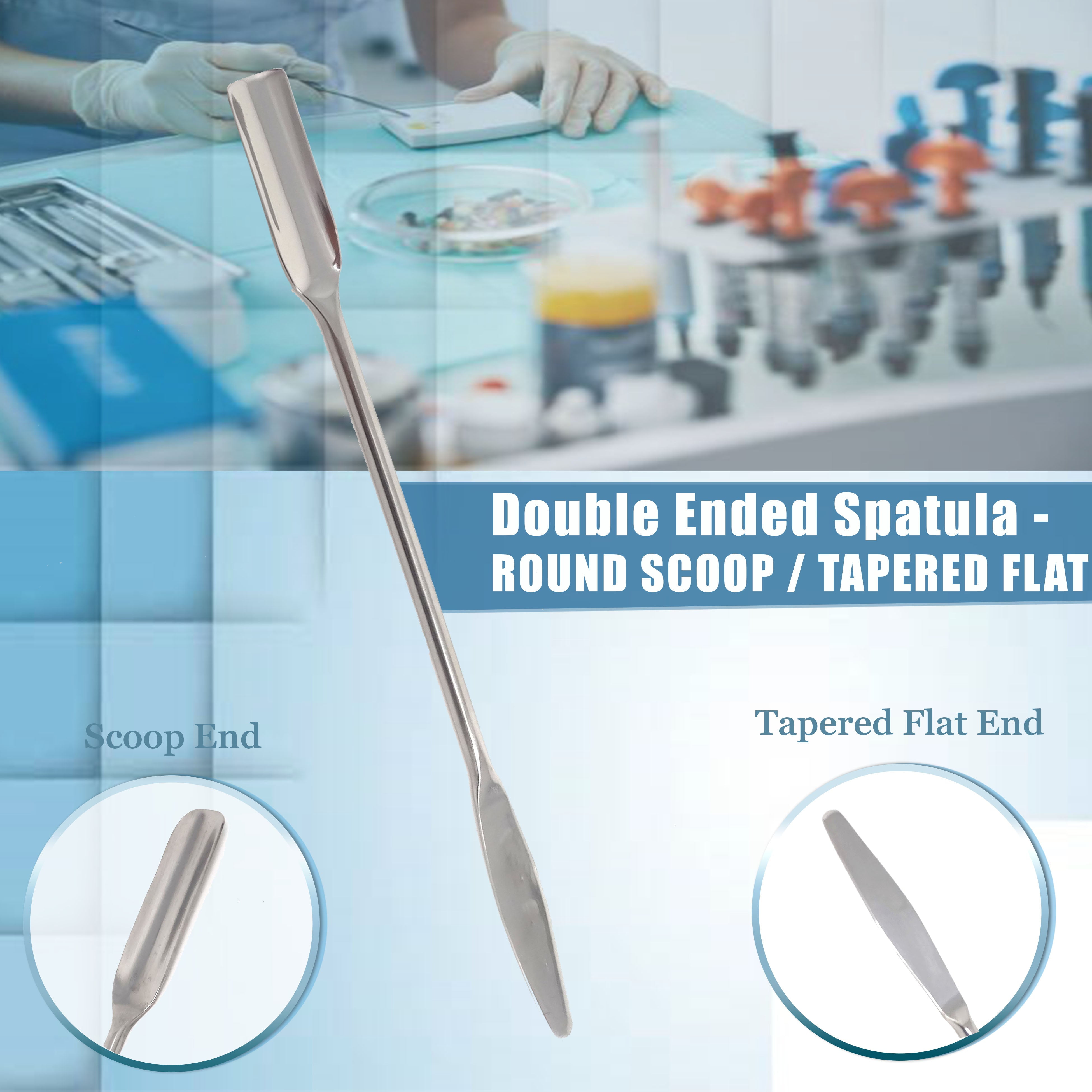 Stainless Steel Double Ended Micro Lab Spatula, Semi Circle Scoop Spoo –  HIGH TECH INSTRUMENTS