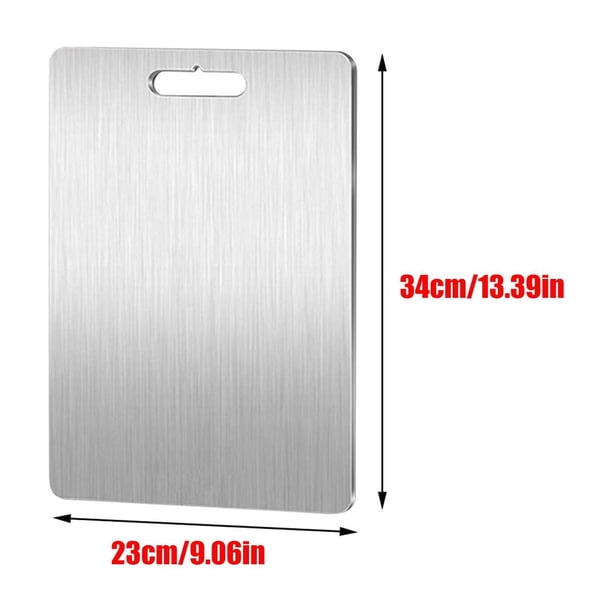 Fiudx Tabla de Cortar Chefmate de Acero de Doble Cara, Base de Silicona Antideslizante, Pelador de Filo Fácil de Usar, para Preparar Verduras y Carne, Ideal para Cocinar En Casa, Incluye Herramienta