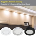 thumbnail image 6 of VST Under-Cabinet LED Lights, 2W (12W Total, 60W Equivalent), Wired Touch Dimmer, Recessed or Surface Mount, 4000K, 6 Pack，Black, 6 of 7