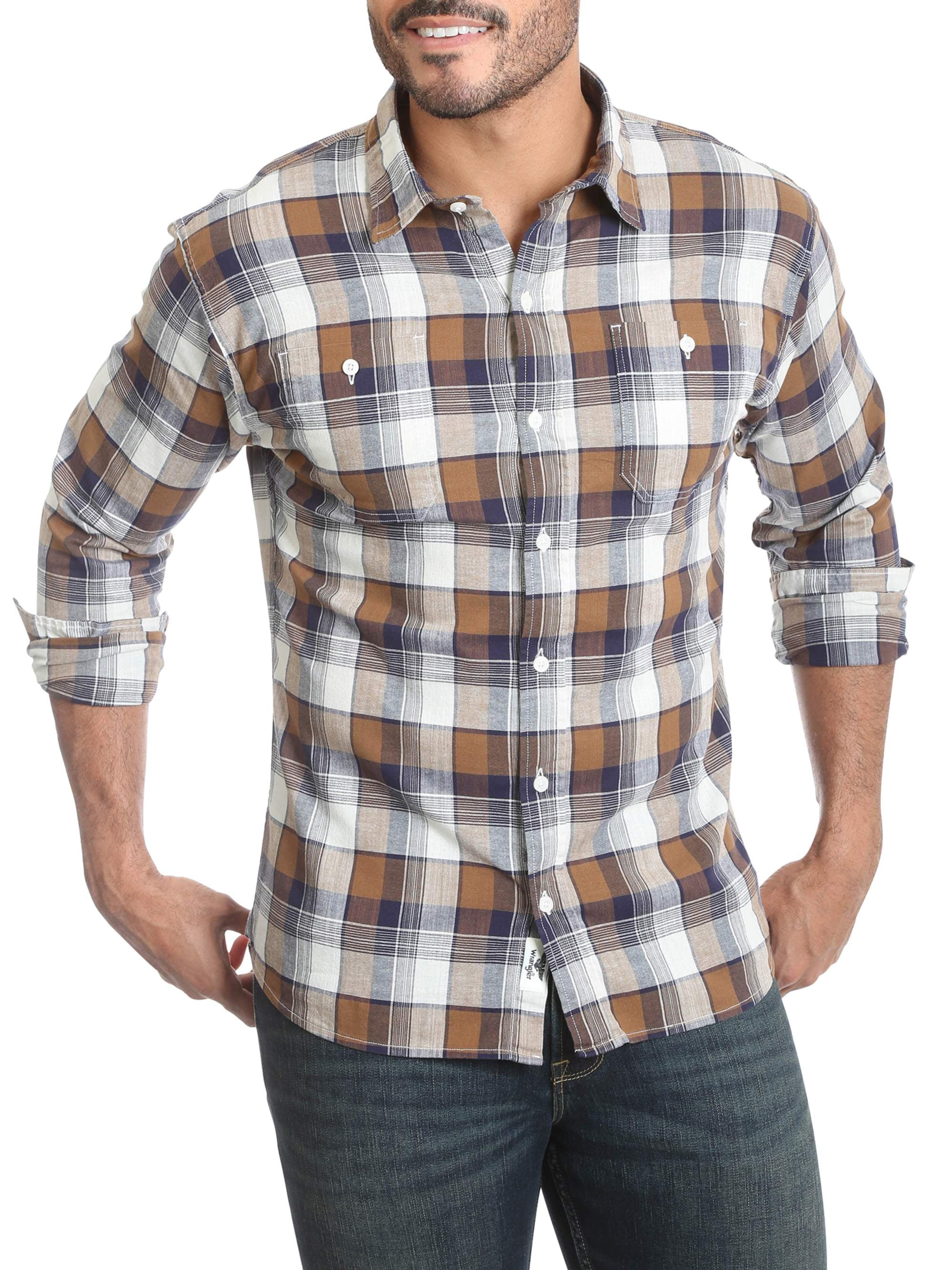 Wrangler Men's Premium Slim Fit Plaid Shirt 