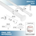 thumbnail image 3 of Urbanest Bouton Manhattan 1" 5/8" Double Drapery Curtain Window Rod Set - 48" to 84", White, 3 of 6