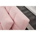 thumbnail image 6 of LoLado Set of 2 Convertible Sofa Bed Couch, Futon Sleeper Sofa with Gold Metal Legs, Teddy Fabric Loveseat with Adjustable Back for Living Room Bedroom, Pink, 6 of 12
