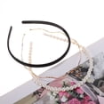 thumbnail image 3 of Unique Bargains 1 Set Hairband Solid Color Hair Accessories for Women Gold Tone Black, 3 of 5