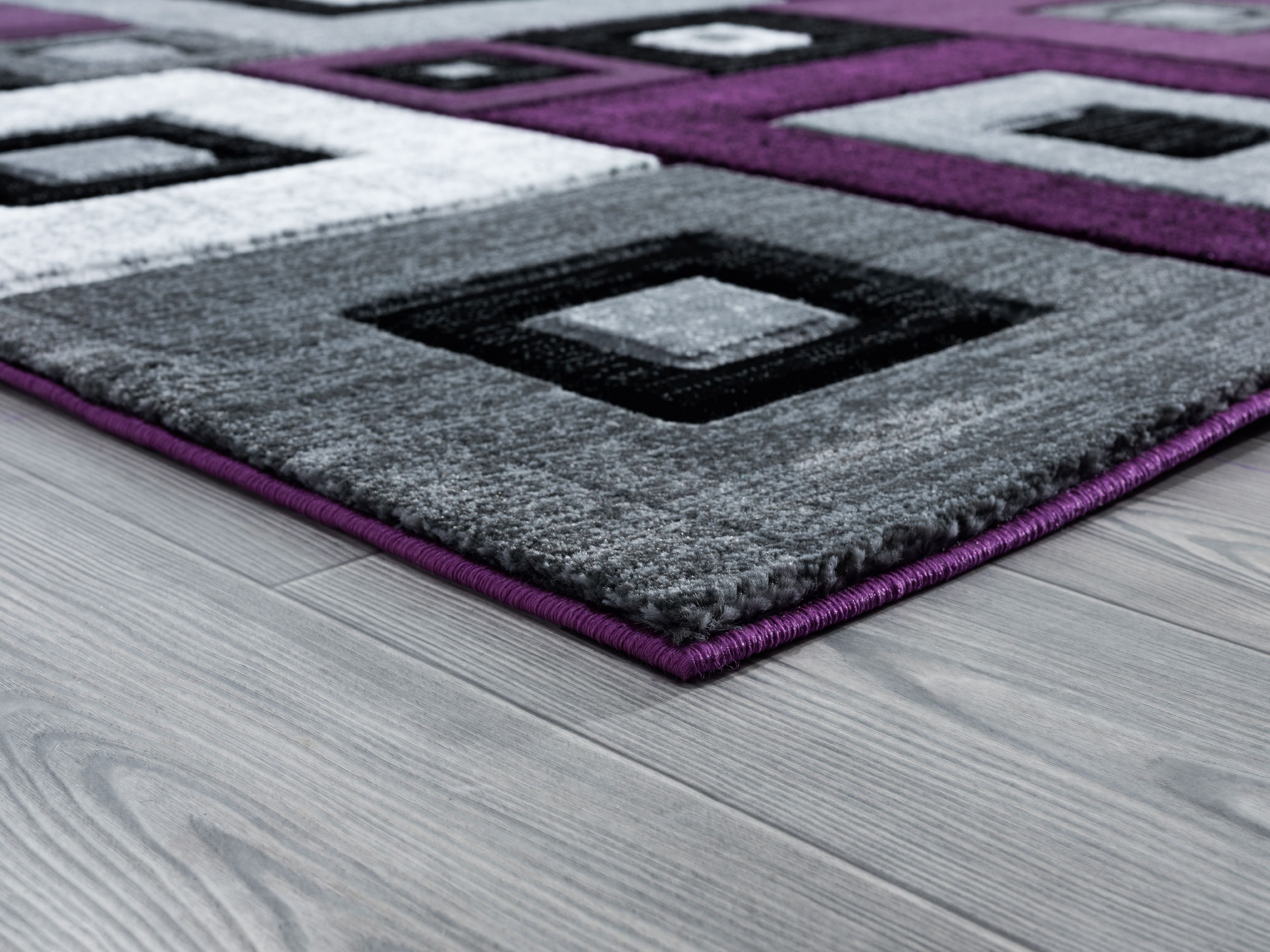 United Weavers Drachma Benson Modern Geometric Area Rug, Plum, 5'3" x 7'6"