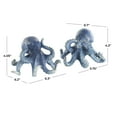 thumbnail image 3 of 6"W, 4"H Dark Blue Polystone Small Distressed Octopus Sculpture, by DecMode (2 Count), 3 of 9
