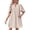 Beige, variant on Women Summer Short Sleeve Dress Casual V Neck Flowing Mini Dress