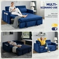 thumbnail image 6 of Lunale Convertible Futon Sofa Bed for Living Room, Modern Upholstered Loveseat Sleeper in Blue, 6 of 9