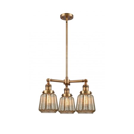 

Brushed Brass Tone Chandeliers 24 Wide Steel/Cast Brass/Glass Medium Base LED 3 Light Fixture