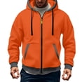 thumbnail image 2 of asjyhkr Mens Zip up Hoodie Casual Fleeve Fall Winter Warm Streetwear Jacket Long Sleeve Classic Gym Outwear Sweatshirt(X-Large,Orange), 2 of 5