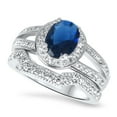 thumbnail image 5 of LaRaso & Co His Hers Blue Wedding Set Matching Wedding Engagement Rings Men Women, 5 of 6