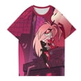 thumbnail image 4 of Hazbin Hotel Moda Casual Mujer Impreso de manga corta Cuello redondo Pullover Tops Rosa/L, 4 of 6