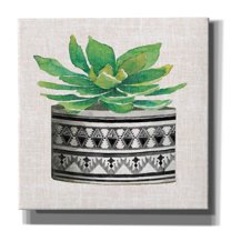 Epic Graffiti 'Cactus Mud Cloth Vase IV' by Cindy Jacobs, Canvas Wall Art, 18"x18"