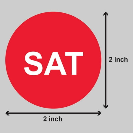Deal of the Day - Round Saturday Stickers (2 inch, 300 Stickers per Roll, Red) for Inventory or Shipping