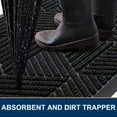 thumbnail image 3 of Buganda Door Mat Outside, Heavy Duty Rubber Front Doormat, Dirt Trapper Waterproof Door rugs for Outdoor Entey, 29.5"x 17" Inch, Black, 3 of 8