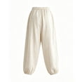 thumbnail image 6 of CheerKidz Harem Lantern Pants, High Waist Wide Leg, Drawstring Elastic Waist Pockets, Cuffed Cropped Joggers for Summer (Beige, M)., 6 of 7