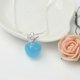 thumbnail image 4 of Collar y colgante de plata de ley 925 con circonitas de cristal para mujer y hombre, estilo manzana 015, blanco, 4 of 4