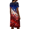 thumbnail image 5 of 4th Of July Dress Women 2025 Independence Day Print Dress Summer Cocktail A-Line Swing Dress, 5 of 5