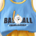 thumbnail image 4 of mgoYE Baby Clothes Boys 2 Piece Summer Outfits Short Sets Kids Tank Tops and Elastic Waist Shorts with Pockets|Blue 2-3 Years, 4 of 4