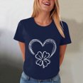 thumbnail image 4 of vigerkar St Patricks Day Short Sleeve Shirt for Women Shamrock St Paddys Day T-Shirt Lucky Clover Tee Top (Navy, 3XL), 4 of 8