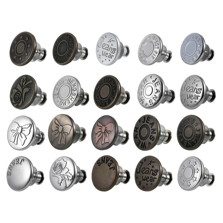 17mm Detachable Jean Buttons For Crafts Easy Clip Snap Button Up