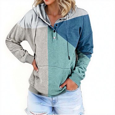 Women's Geometric Print Hoodie Casual Long Sleeve Pullover Sweatshirt Comfortable Loose Fit Fashion Top for Everyday Wear