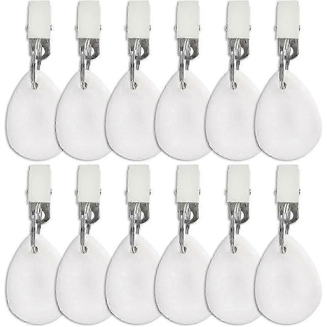12 piezas de pesas para manteles, pesas para manteles de mármol y piedra para interiores y exteriores, colgador de mantel resistente en forma de lágrima con clips de metal para pati