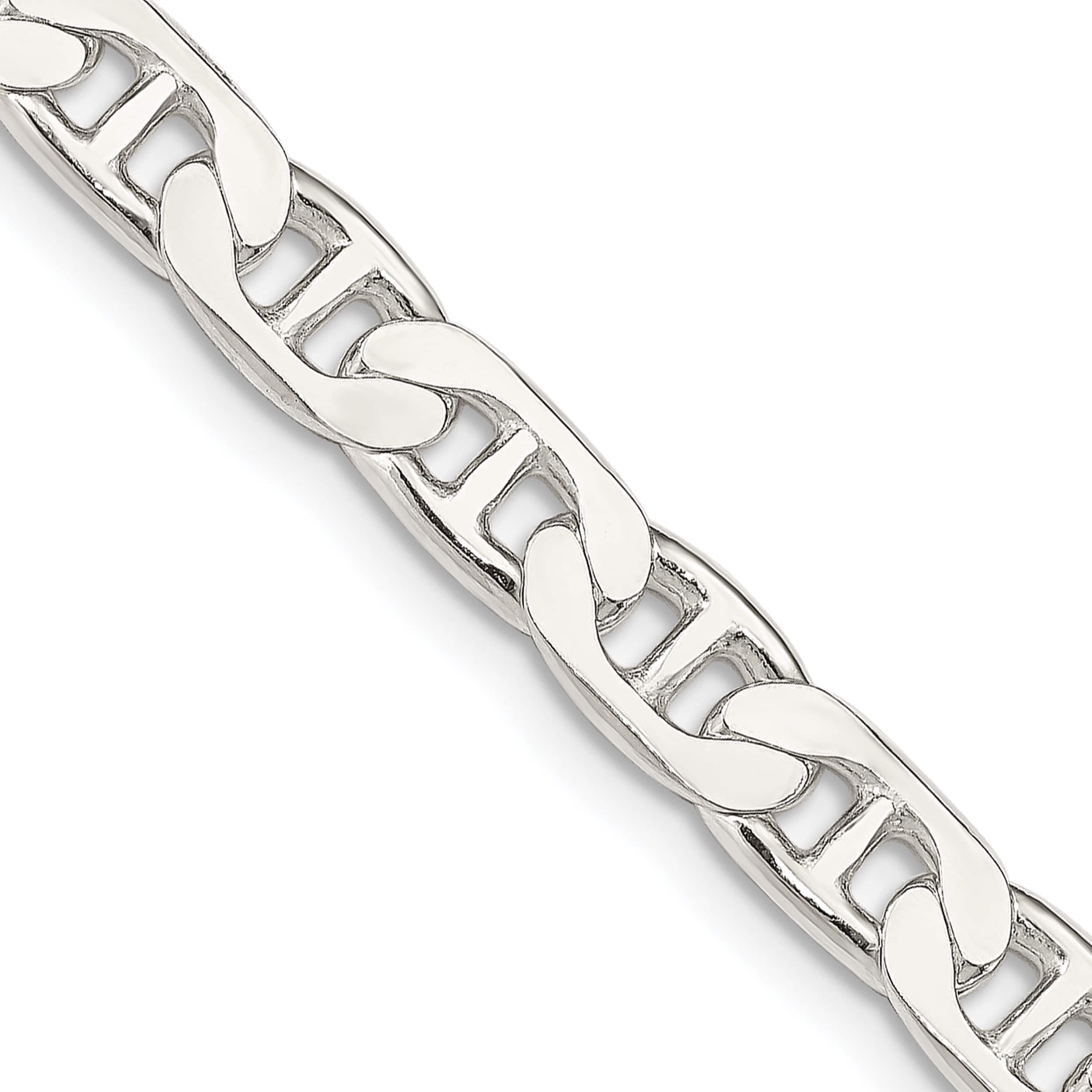 Sterling Silver 6.5mm Flat Anchor Chain (20 X 6.5) Made In