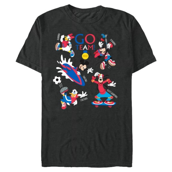 Disney Mickey & Friends Summer Sports Let the Games Begin- Short Sleeve Blended T-Shirt for Adults - Customized-Dark Heather