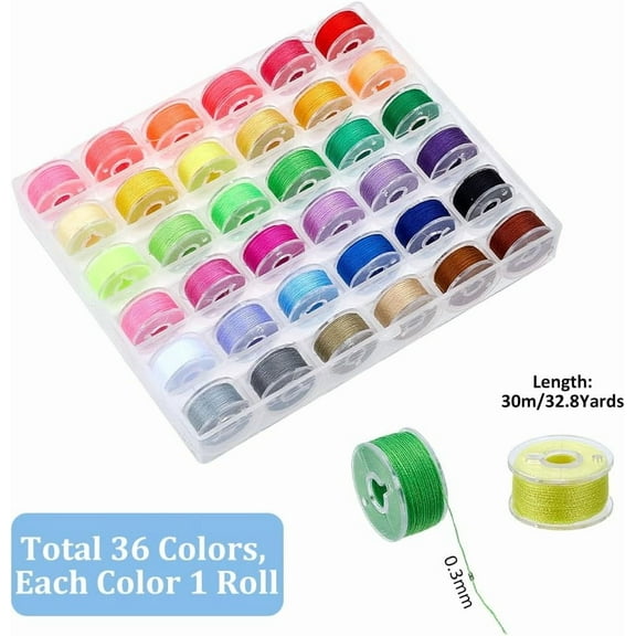 984 Yards 36 Rolls Polyester Beading String Cord 0.3mm Crafts Chinese Knotting Cord Thread for DIY Beading Sewing Kumihimo Macrame Friendship Bracelet Necklace Wind Chime Jewelry Making