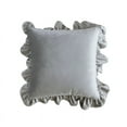 thumbnail image 2 of Nvzi Ruffle Solid Velvet Throw Pillow Cover Luxury Super Soft Decorative Square Pillow Cover Case Cushion Pillowcase for Sofa Couch Bedroom (Grey,18" x 18"), 2 of 5