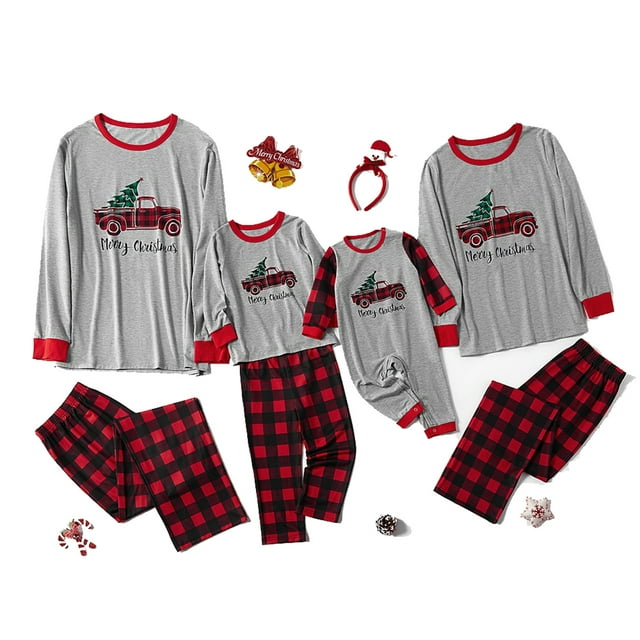 Pyjamas de Noël Assortis pour Adultes et Enfants, Vêtements de Nuit de Noël, Ensemble de Pyjamas USA