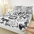 thumbnail image 3 of jejeloiu Play Game Queen Sheet Sets,Cartoon Gamepad Controller Flat Sheet,Player Gaming Joystick Queen Fitted Sheet For Boy,Microfiber Room Decor,4 Pieces, 3 of 7