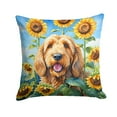 thumbnail image 2 of Otterhound in Sunflowers Throw Pillow, 2 of 2