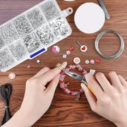Goyunwell Jewelry Making Supplies Kit Jewelry Repair Tool with Accessories Jewelry Pliers Jewelry Findings and Beading Wire Starter Set 913pcs Silver